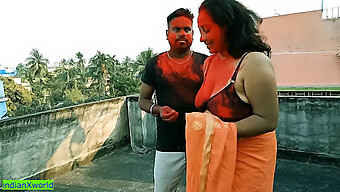 Young Tamil Men Engage In Threesome With Two Attractive Mature Indian Women During Holi Festival