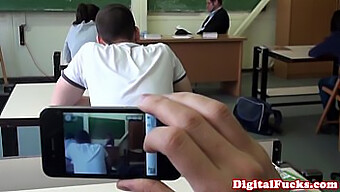 Brunette Schoolgirl Gets Pounded In Classroom By Pussy Eating And Pounding