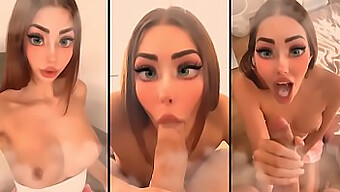 Ahegao Beauty Gives A Deepthroat Blowjob In Homemade Hentai Video