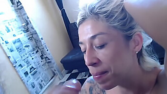 Oral Sex Leads To Facial Finish In Tattooed Hands