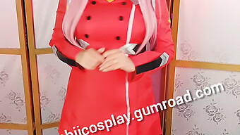 Zerotwo'S 18-Year-Old Cosplay Of Santa'S Helper With Big Natural Tits