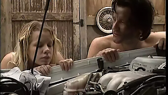 Sexy Mechanic Gives Blonde A Handsjob And Facial