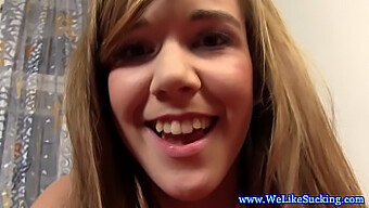 Amateur European Teen Gives Blowjob And Receives Facial