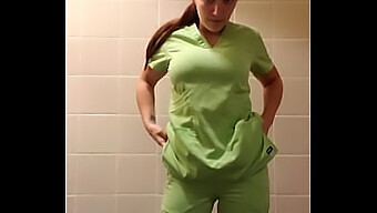 Redhead Babe'S Workplace Fantasy With Cum In Scrubs