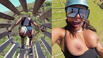 Miles Long Enjoys A Thrilling Zip Line Adventure With Voluptuous Cuban Luna Star On Vacation